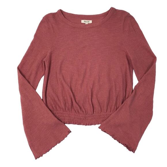 MADEWELL Knit Top Women XXS Smocked Oversize Coquette Boho Romantic Acubi Y2K - Picture 7 of 13